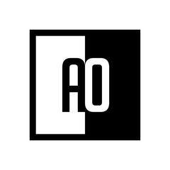 Fototapeta premium initial square half logo