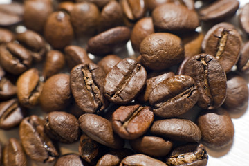 Coffee beans close up
