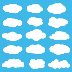 set of clouds on blue sky