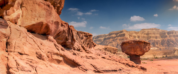 Desert  nature park of Timna is located 25 km north of Eilat city and combines beautiful scenery with unique geology, variety of sport and family activities