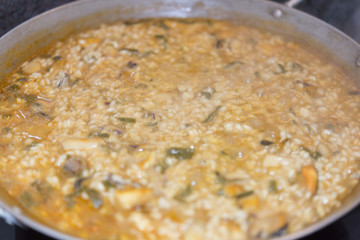 Making paella