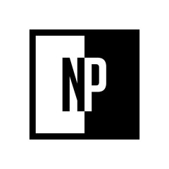 Fototapeta premium initial square half logo 