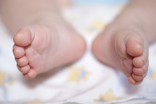 Close up foot of newborn baby