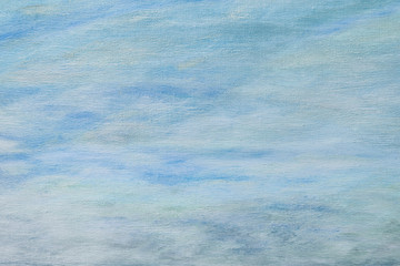 Blue sky with clouds oil painting on canvas background