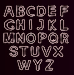 Alphabet Set. Vector illustration of curly alphabet letters. Flo