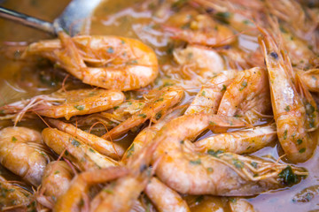 Spicy soup with shrimp