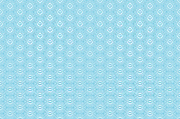 Vector seamless pattern with outline floral ornament. Vintage design element in Middle Eastern style. Ornamental lace tracery. Ornate wallpaper. Traditional arabic decor on blue background.