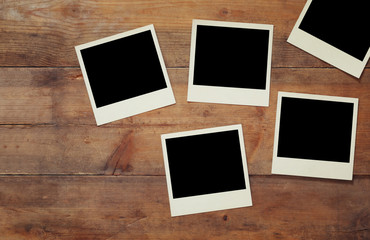 top view of blank instant photos album