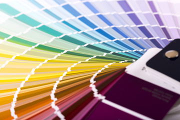 closeup of paint color sample catalog