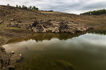 Landscape in the swamp of Gabriel y Galan. Extremadura. Spain.