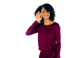 female model attractive woman on plein background with copy spac