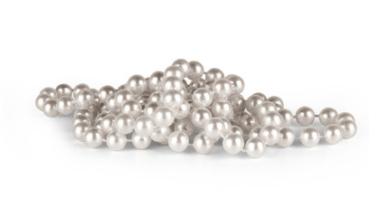 Pearl necklace on a white background