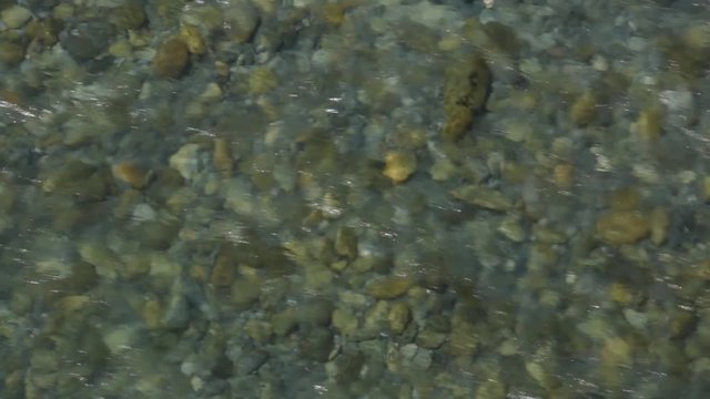 Scene Of Fast Moving Water Flowing Over Rocks On A Riverbed