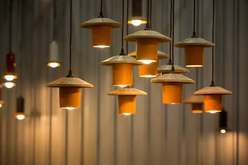 Decorated hanging lamps