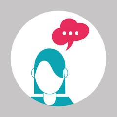 Naklejka premium Communication design. bubble icon. Flat illustration, editable vector