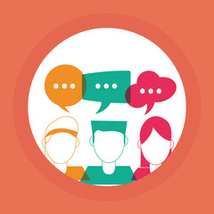 Communication design. bubble icon. Flat illustration, editable vector