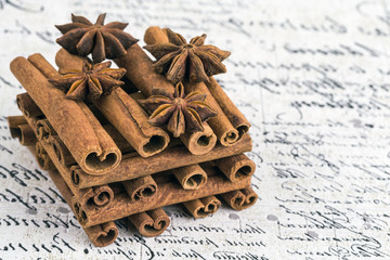 Red apple with cinnamon