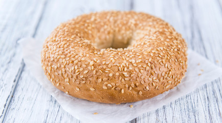 Sesame Bagels (selective focus)
