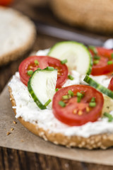 Fresh made cream cheese Bagel