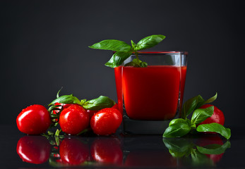 tomato juice with basil