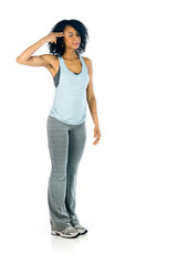 female model attractive woman on plein background with copy spac