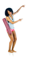 female model attractive woman on plein background with copy spac