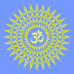 Glowing Aum Symbol Background