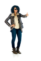 female model attractive woman on plein background with copy spac