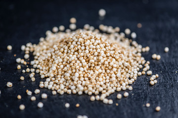 Obraz na płótnie Canvas Portion of puffed Quinoa (selective focus; close-up shot)
