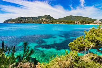Fototapeta na wymiar Panorama Mittelmeer Küste Mallorca Bucht von Canyamel