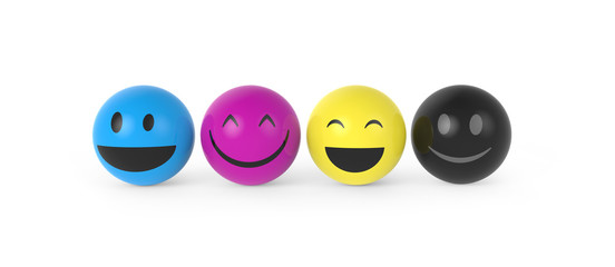 Smileys in CMYK Farben