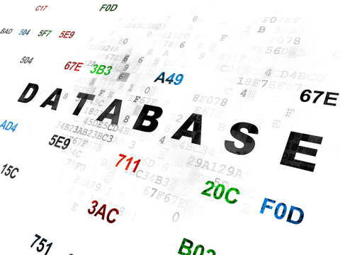 Database concept: Database on Digital background