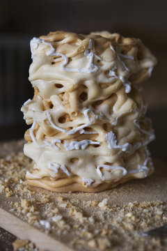 A pyramid cake, close-up, Sweden.