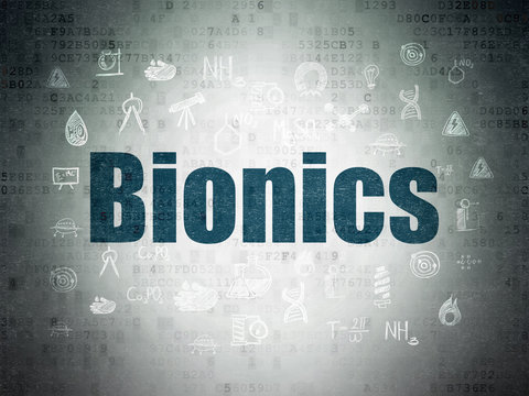 Science concept: Bionics on Digital Data Paper background