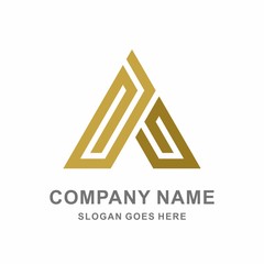 Monogram Letter A Geometric Triangle Vector Logo Template