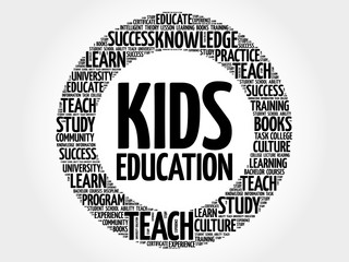 Kids Education word cloud, education concept