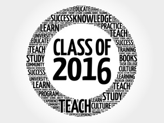 CLASS OF 2016 word cloud, education concept background