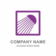 Simple Lamp Light Interior Vector Logo Template