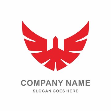 Geometric Wings Bird Flying Vector Logo Template