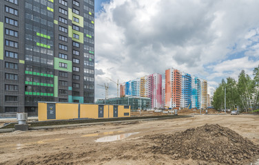 Construction new buildings in Moscow.