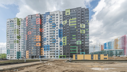 Construction new buildings in Moscow.