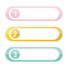 Cute pink, mint green and gold buttons set, collection isolated on white background.