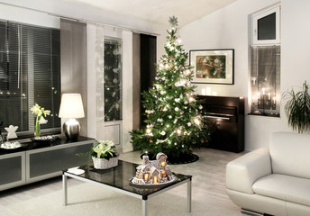 Modern Christmas living room white style