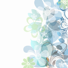 Blue and green Floral background