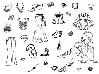 Vector illustration of female clothing