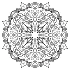 Decorative circular ornament with leaves, berries and flowers