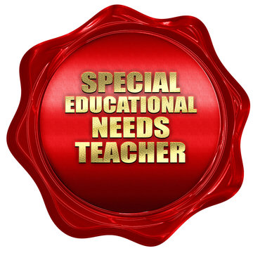 Special Educational Needs Teacher, 3D Rendering, A Red Wax Seal