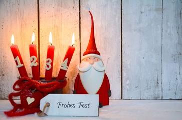 Weihnachtskarte - Frohes Fest - Adventskerzen