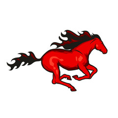 Red running horse