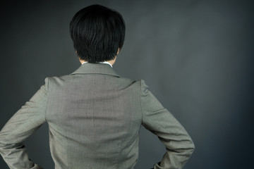 female model attractive woman on plein background with copy spac